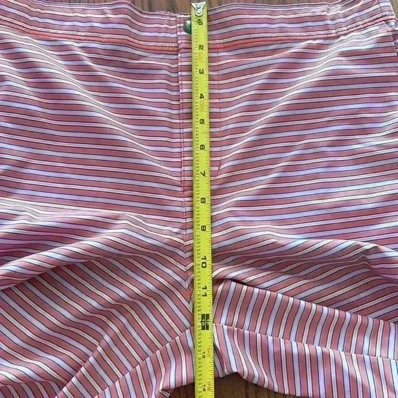 NWOT Men's Lands End Lined 7" Hybrid Swim Shorts Trunks Orange Stripe‎  M 32-34 - Picture 9 of 11